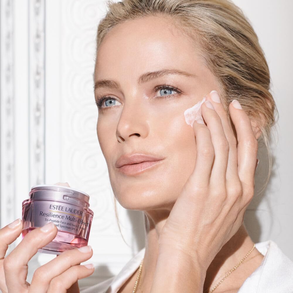 Estée Lauder Resilience Multi-Effect Tri-Peptide Face and Neck Cream Moisturizer SPF 15 | Plumping & Anti-Aging