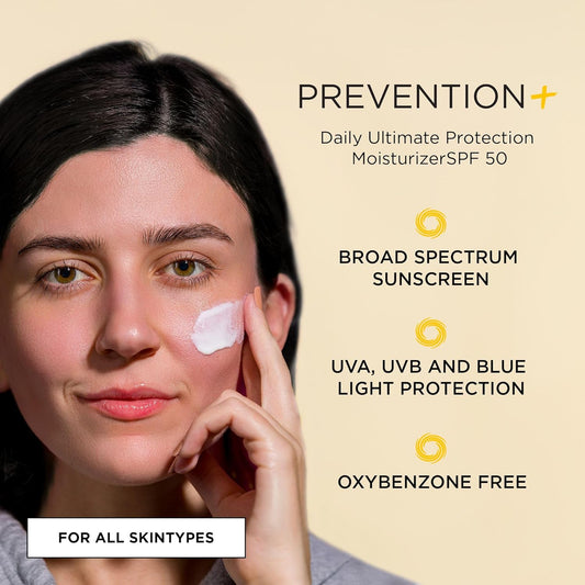 IMAGE Skincare PREVENTION+ Daily Ultimate Protection Moisturizer , SPF 50 Face Sunscreen Lotion, Zinc Oxide, Blendable with No White Cast, 3.2 oz