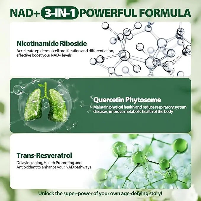 NUTRAGOLE Research NEW Supplement with Nicotinamide Riboside, Nicotinamide Riboside Resveratrol 900mg, High Purity NAD Supplement for Anti-Aging, Energy, Focus, 80 Capsules Healthcare Dietary Fitness Vitamin Edible - Nutragole