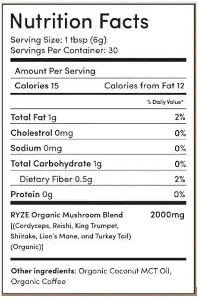 Ryze Mushroom Coffee (30 Servings) Pack of 1- Free 7 business day shipping - Nutragole