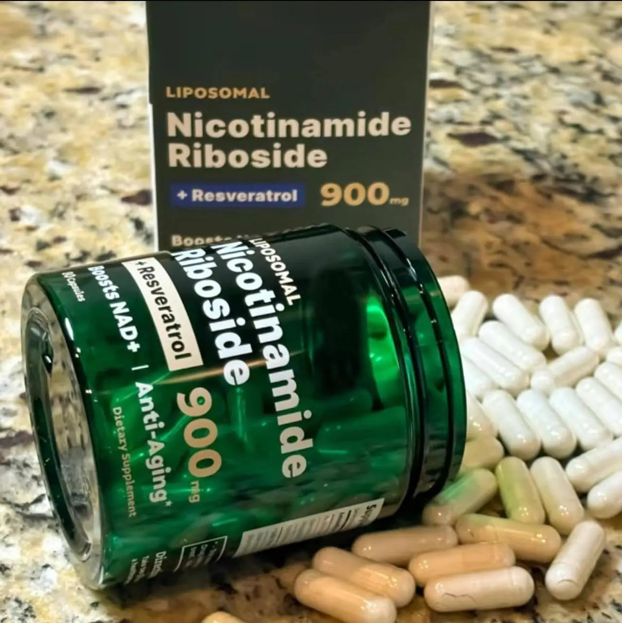 Reus Research Nicotinamide Riboside 900mg Pack of 3, NAD+ Supplement NMN Supplement Alternative, NAD Supplement for Anti-Aging, Energy, Focus - 100 Capsules - Beautglo