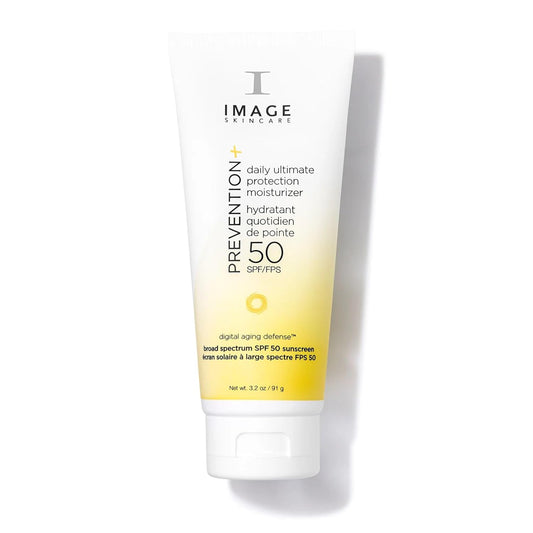 IMAGE Skincare PREVENTION+ Daily Ultimate Protection Moisturizer , SPF 50 Face Sunscreen Lotion, Zinc Oxide, Blendable with No White Cast, 3.2 oz