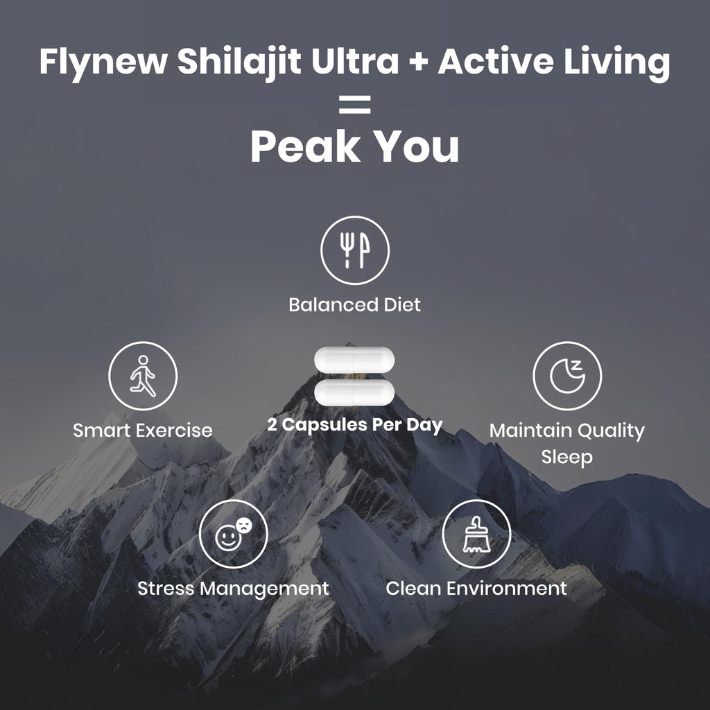 Shilajit for Men Women, Shilajit with Naturally Fulvic Acid & L-Arginine, Himalayan Shilajits for Extra Power, Stamina & Immune Support, Non-GMO, Made in USA, 60 Capsules, 1,300mg Per Serving