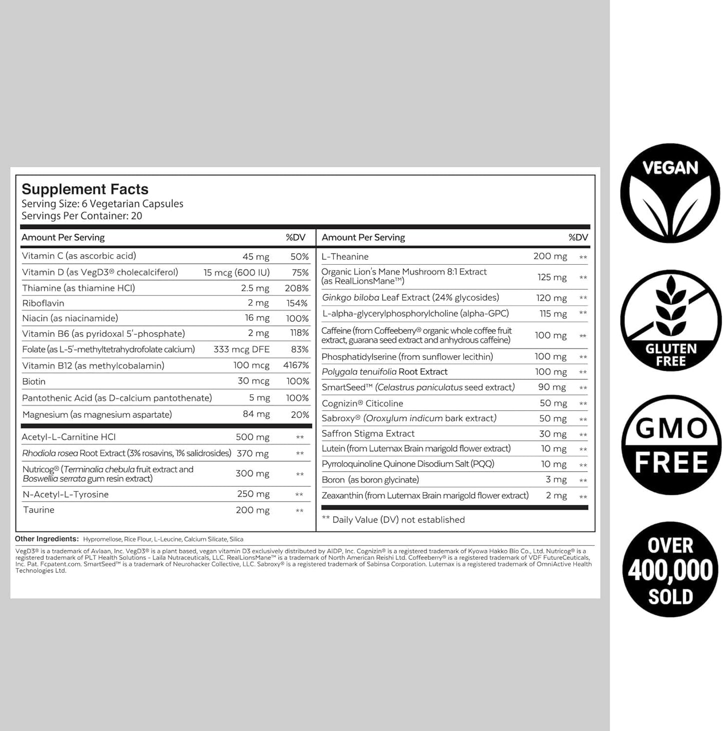 QUALIA MIND | The Ultimate Blend For Brain Health* | Doctor-Formulated Nootropic To Fuel Focus & Concentration* | Supports Long Term Brain Health| Maintain Drive & Productivity | 2 Month Supply