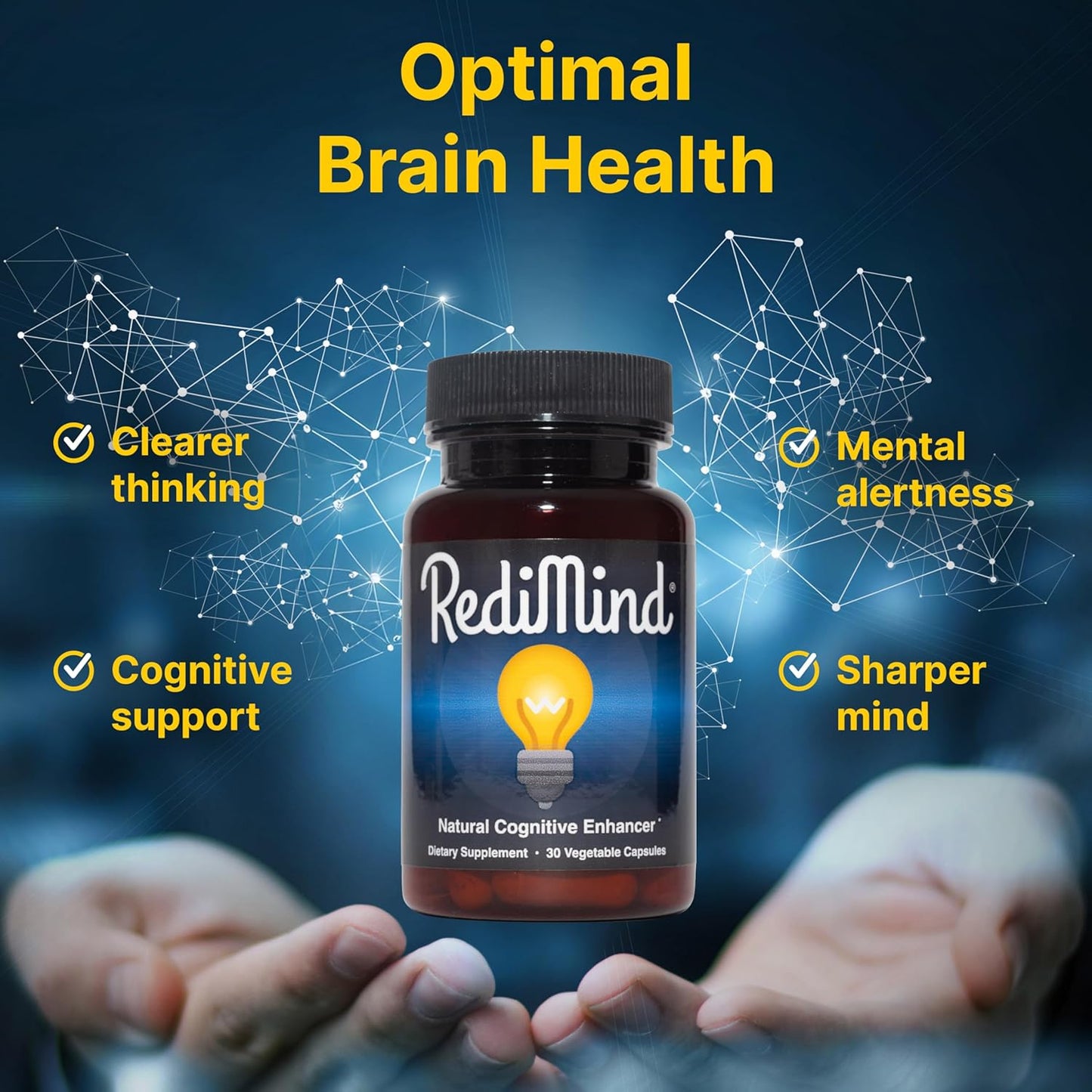 Natural Cognitive Enhancement Supplement Capsule - Non-GMO, Vegan, Gluten-Free