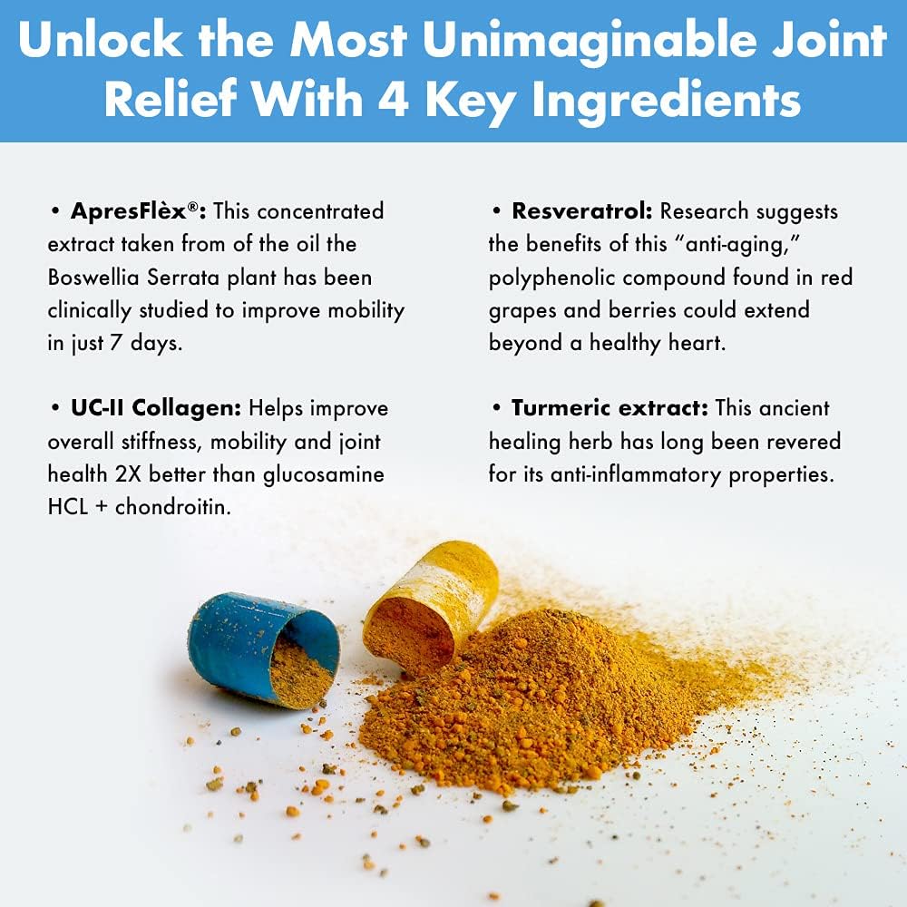 Instaflex Advanced Joint Support Supplement – Turmeric, Boswellia & UC-II Collagen (30 Capsules)