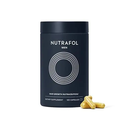Nutrafol Men's Hair Growth Supplements, Clinically Tested for Visibly Thicker Hair and Scalp Coverage, Dermatologist Recommended - 1 Month Supply - Beautglo