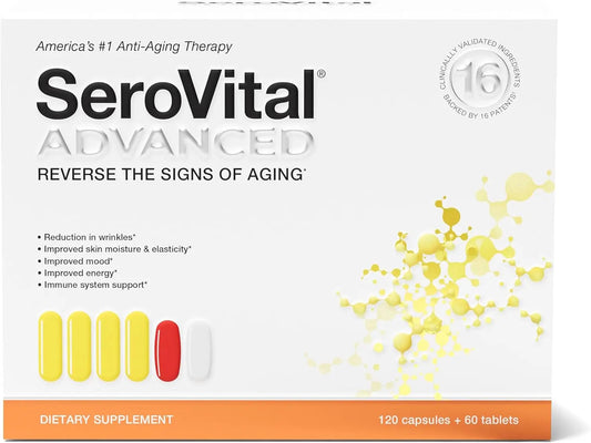 Serovital Advanced for Women - Anti-Aging Supplement for Women - HGH Supplements for Women - Skin Benefits, Energy, and Sleep - 30 Servings - Beautglo