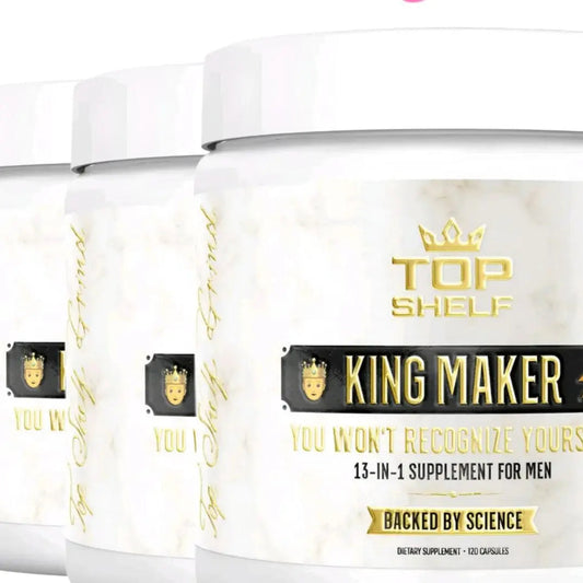 Top Shelf Grind King Maker Pack of 3, 13-in-1 Anabolic Supplement for Men to Increase Stamina, Lean Muscle Growth & Recovery, N.O. Booster with Tongkat Ali (LJ100), 120 Capsules - Beautglo