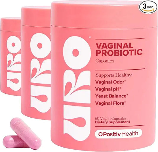 URO Vaginal Probiotics Capsules pack of 3 for Women pH Balance with Prebiotics & Lactobacillus Probiotic Blend - Women's Vaginal Health Supplement - Promote Healthy Vaginal Odor & Vaginal Flora, - Nutragole
